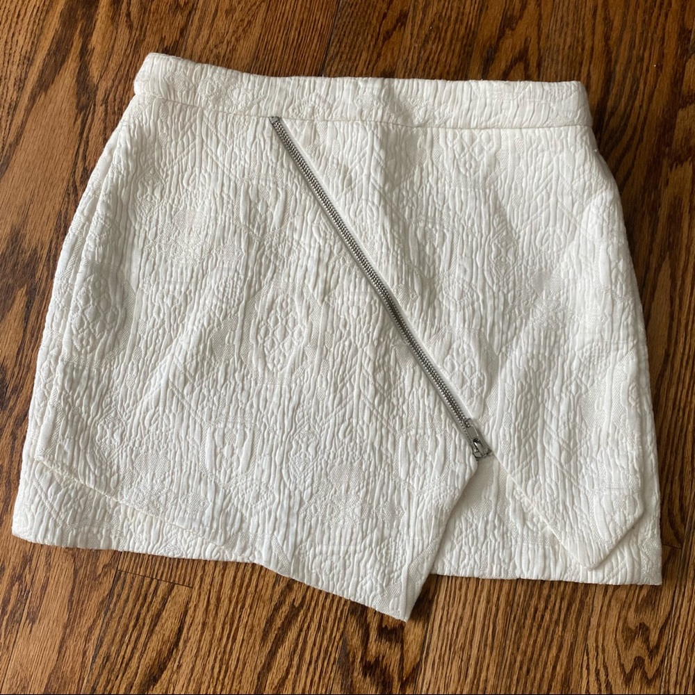 White ivory Wrap Mini Skirt